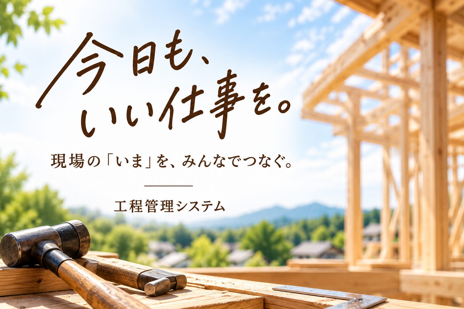 今日も、いい仕事を。現場の『いま』を、みんなでつなぐ。工程管理システム